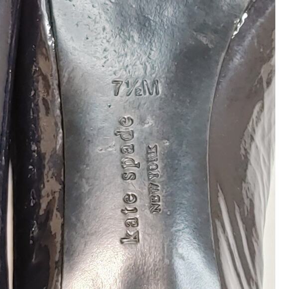 Kate Spade New York Patent Leather Whipstitch Trim Loafers Black Womens Size 7.5 - Picture 8 of 10